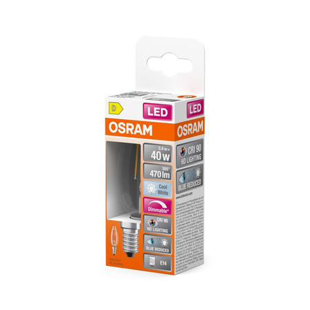 LED žárovka B35 Candle E14 3,4W = 40W 470lm 4000K Neutrální CRI90 300° Stmívatelné vlákno SUPERSTAR PLUS CLASSIC Osram