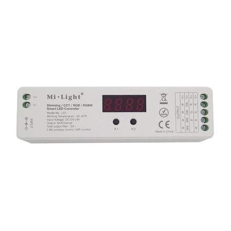 MONO / CCT / RGB / RGB+W 15A Mi-Light 4v1 LED přijímač - LS1