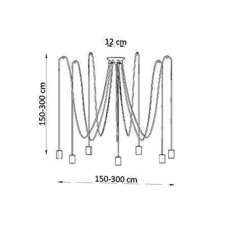 EDISON 7xE27 Pavoučí lustr Závěsné stropní svítidlo Loft Black SOLLUX