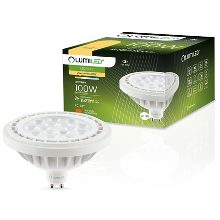 LED žárovka GU10 ES111 15W = 100W 1521lm 3000K Teplá bílá 38° LUMILED