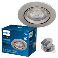 LED SPARKLE 5W 2700K Stmívatelné kulaté saténové svítidlo pro zápustnou montáž PHILIPS
