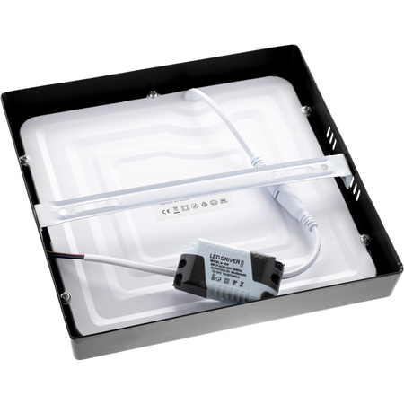 Přisazené stropní svítidlo LED panel 18W 4000K Černý čtverec Proma LVT