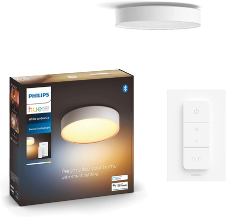 LED stropní plafon Enrave White 9,5W 26cm CCT PHILIPS HUE Bluetooth + stmívač