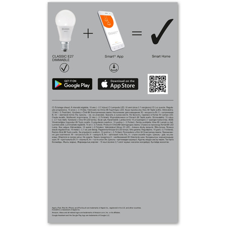 3x LED žárovka E27 A75 14W 1521lm 2700K Teplá bílá LEDVANCE SMART+ WiFi Stmívatelné