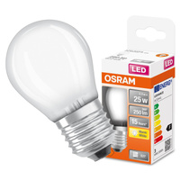 LED žárovka E27 P45 2.5W = 25W 250lm Teplá bílá 300° vlákno OSRAM STAR