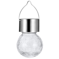 Solární LED zahradní koule RGB visící skleněný efekt Prasklá skleněná lampa