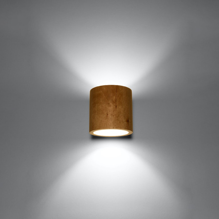 Nástěnné svítidlo ORBIS G9 trubka nahoře/dole Skandinávské dřevěné svítidlo SOLLUX