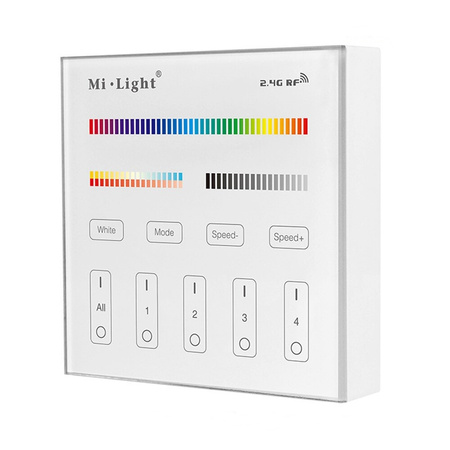 RGB+CCT LED ovladač WALL TOUCH 4 ZONE Mi-Light - B4