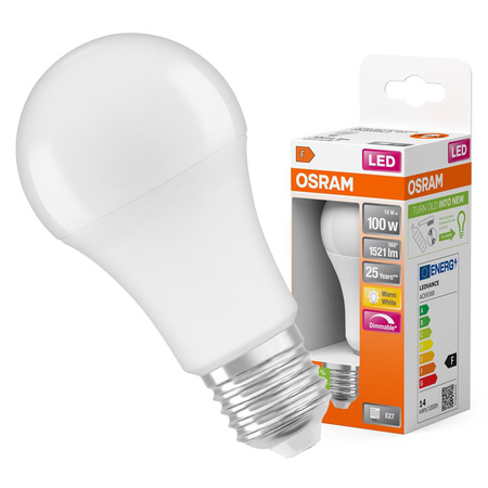 LED žárovka A60 E27 14W = 100W 1521lm 2700K Warm 200° Dimmable SUPERSTAR Osram