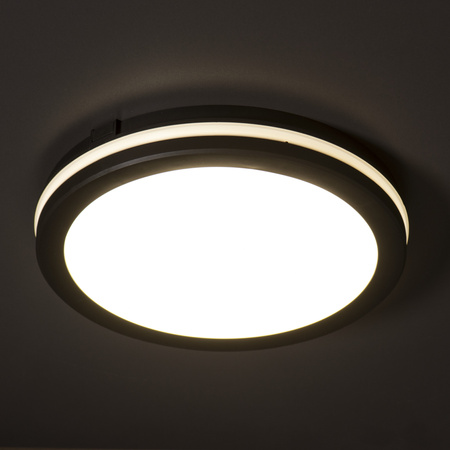 Stropní LED svítidlo pro povrchovou montáž 12W 1150lm CCT IP65 kulaté černé BENO KANLUX