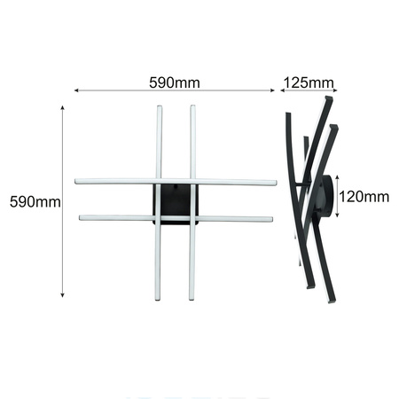 LED stropní svítidlo Stropní lustr AUSTIN 48W 4000K Black