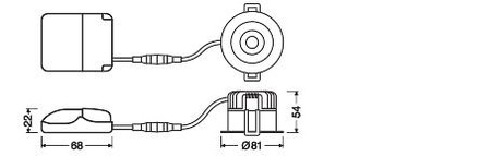 LED panelové bodové svítidlo 8W 640lm 3000K Warm Dimmable Mesh Spot Black Darklight Ledvance