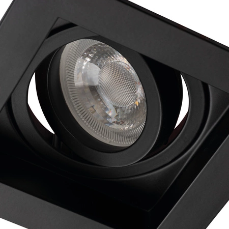 LED GU5.3 GU10 Square Black Aret Kanlux Nastavitelné halogenové bodové svítidlo pro vestavnou montáž