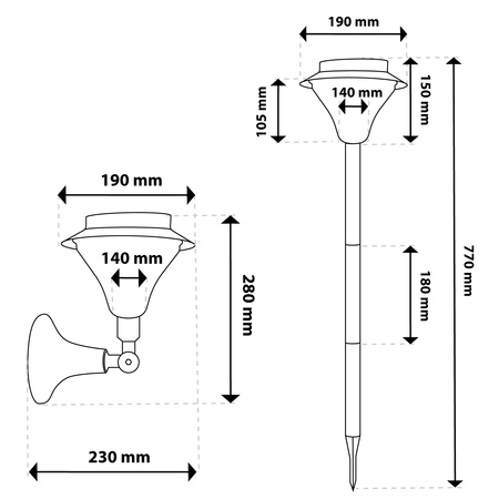 LED solární zahradní lampa Driven Post Ornamental IP44 Lantern 3v1