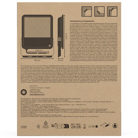 LED reflektor 133W 20000lm 4000K IP66 černý se soumrakovým senzorem LEDVANCE Floodlight