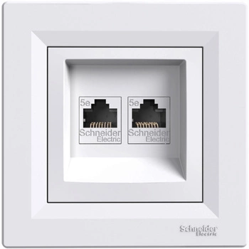 Dvojitá počítačová zásuvka Asphora 2x RJ45 bílá
