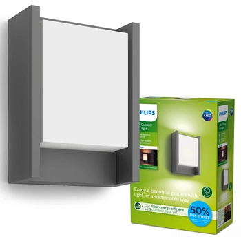 Zahradní lampa LED nástěnná lampa ARBOR myGarden 3.8W 3000K IP44 obdélníková antracitová PHILIPS