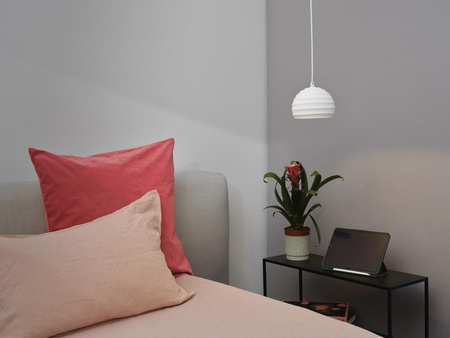 Dekorativní stropní závěsné svítidlo E27 s převisem bílý dekor Ledvance