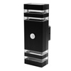 Zahradní nástěnné svítidlo shora dolů 2xGU10 Black Senzor pohybu a soumraku IP54 PROTEA LUMILED