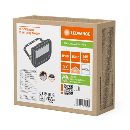 LED reflektor 17W 2400lm 4000K IP66 černý LEDVANCE reflektor