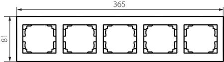 Horizontální 5násobný rámeček pro povrchovou montáž zásuvky Silver LOGI Kanlux