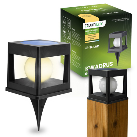 LED KWADRUS solární zahradní lampa poháněná venkovní koulí 3000K LUMILED