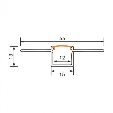 Hliníkový LED profil pro sádrokarton REGIPS Zapuštěný pod omítku bílý 1m s matným difuzorem pro LED pásky + krytky Ecolight řady GP