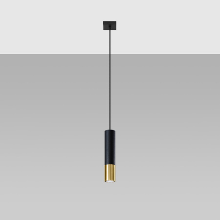LOOPEZ 1 GU10 Závěsné stropní svítidlo Elegantní černá a zlatá SOLLUX