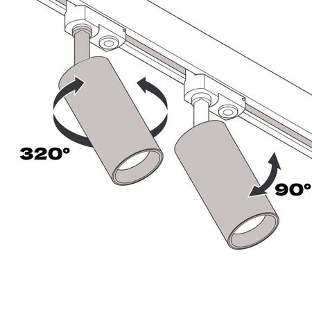 GU10 Matt White Track bodová lampa pro jednofázové tratě