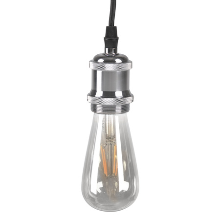 Závěsná LAMPA závěs s držákem lampy IL MIO NOLA E27 chrom 100cm černý kabel