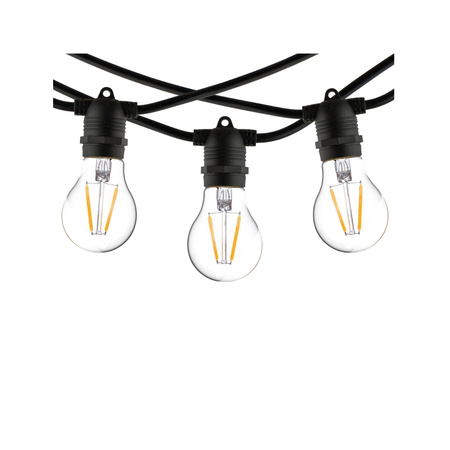 Venkovní zahradní girlanda světelný řetěz FESTOON LIGHTS 7872 15xE27 IP65 9m Černá Nowodvorski