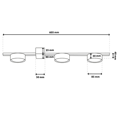 OVILO stropní svítidlo LED halogenové svítidlo 3x GX53 Bodové nástěnné svítidlo Reflektor LUMILED