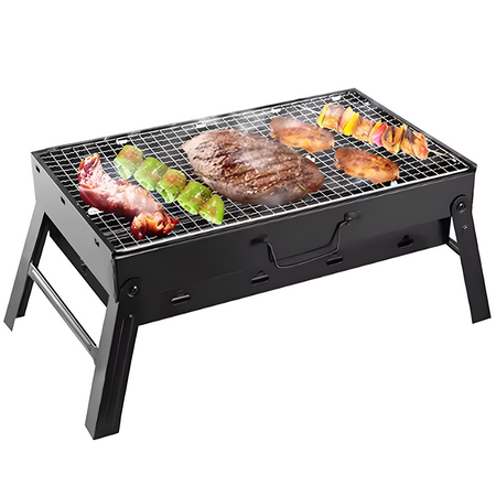 Turistický gril na dřevěné uhlí Skládací přenosný kufr