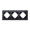 Horizontální rámeček pro zásuvky trojitý povrchová montáž černý BINERA VIDEX