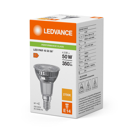 LED žárovka PAR16 E14 4,5W = 50W 350lm 2700K teplá bílá FILAMENT LEDVANCE