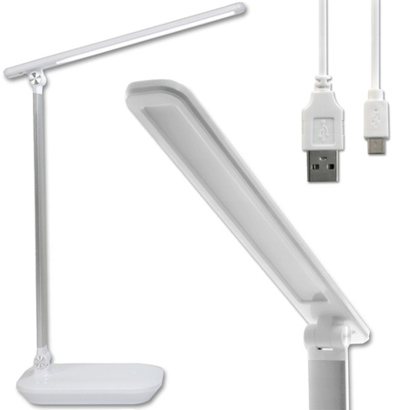 LED noční stolní lampa 5W CCT 3v1 3000-6000K USB školní bílá