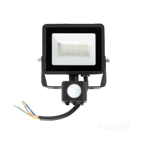 Venkovní zahradní LED reflektor 30W 2505lm 6500K Cold 120° se senzorem pohybu IP44 IK05 Black MHC Kobi