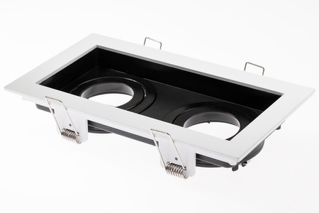 Halogenová Podhledové svítidlo 2x GU10, Nastavitelná Čtvercová Bílá GEMINUS LUMILED