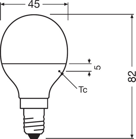 E14 P45 LED žárovka 5W = 40W 470lm 4000K Neutrální bila 180° OSRAM Hodnota