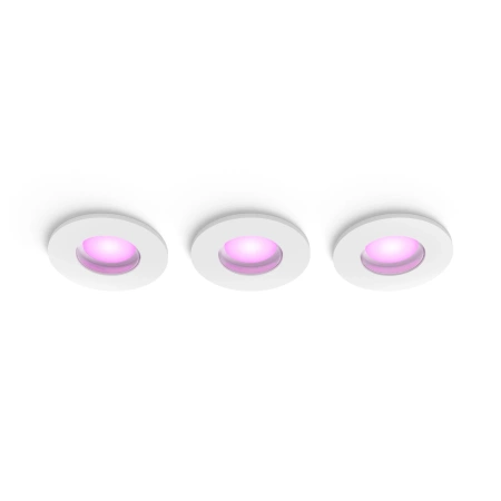 3x zapuštěné svítidlo LED Hermetic IP44 Koupelnové svítidlo 4,2W 400lm IP44 Bílá a barevná Ambiance RGB + TW White Smart SMART Zigbee Bluetooth Xamento Philips HUE