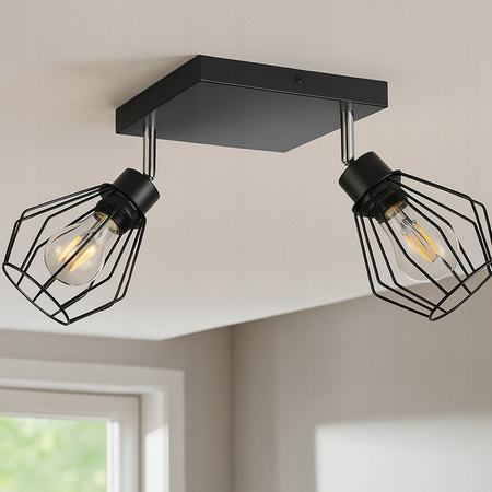 Bodové stropní svítidlo Tuba Reflektor Halogenové svítidlo 2x E27 Pohyblivé černé Otto Masterled