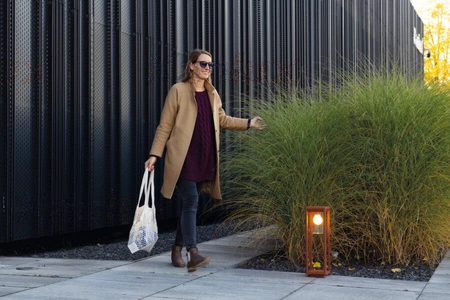 VIMO KANLUX Venkovní stožáry Venkovní svítidlo s pohybovým čidlem E27 IP44 Zemní hnědá VIMO KANLUX