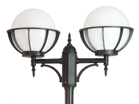 Venkovní zahradní lampa tyč LANTERN E27 Koule s košíkem 250 OGMWN 2 KPO 250 185-285cm černá Su-Ma
