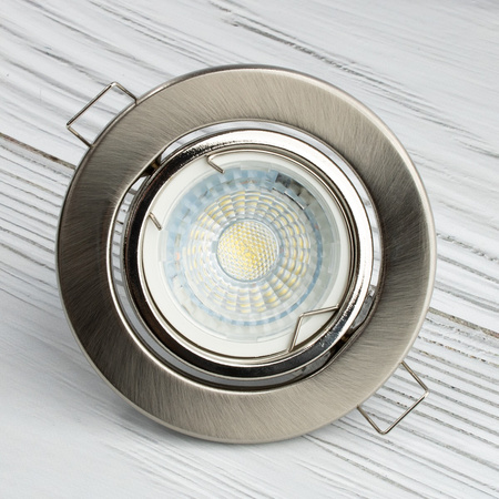 Halogenová Podhledové svítidlo GU10, MR16 Nastavitelná Kulatá Saténový Plech LUMILED