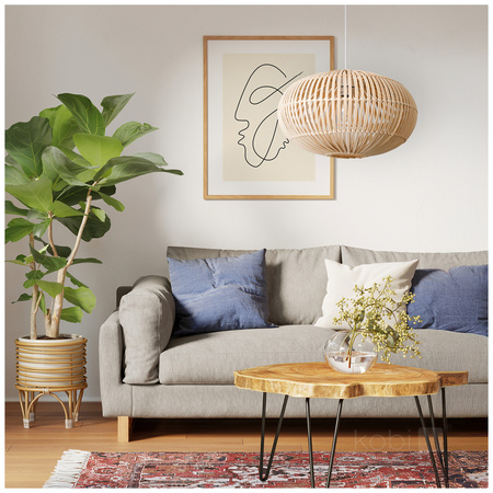 Bambusová dekorativní závěsná lampa E27 Boho Bonti Kobi