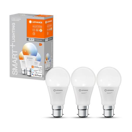 3x LED žárovka B22d A60 9W 806lm 215° SMART+ WiFi CCT Stmívatelné Classic LEDVANCE