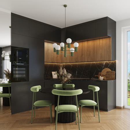 Lustr Závěsné svítidlo 6x G9 Hliníková zelená olivová svatozář French Sky SL.1832 Sollux