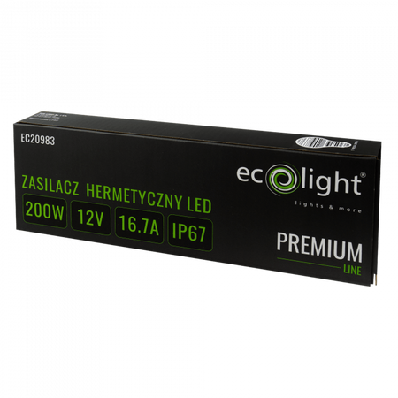 LED napájecí zdroj IP67 200W 12V Premium Ecolight