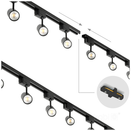 Přípojnice rovná 1 okruh Spínač vnitřní černý Kobi