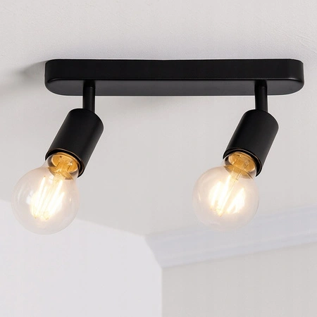 Bodové stropní svítidlo Tuba Reflektor Halogenové svítidlo 2x E27 Moving Black Eos Masterled